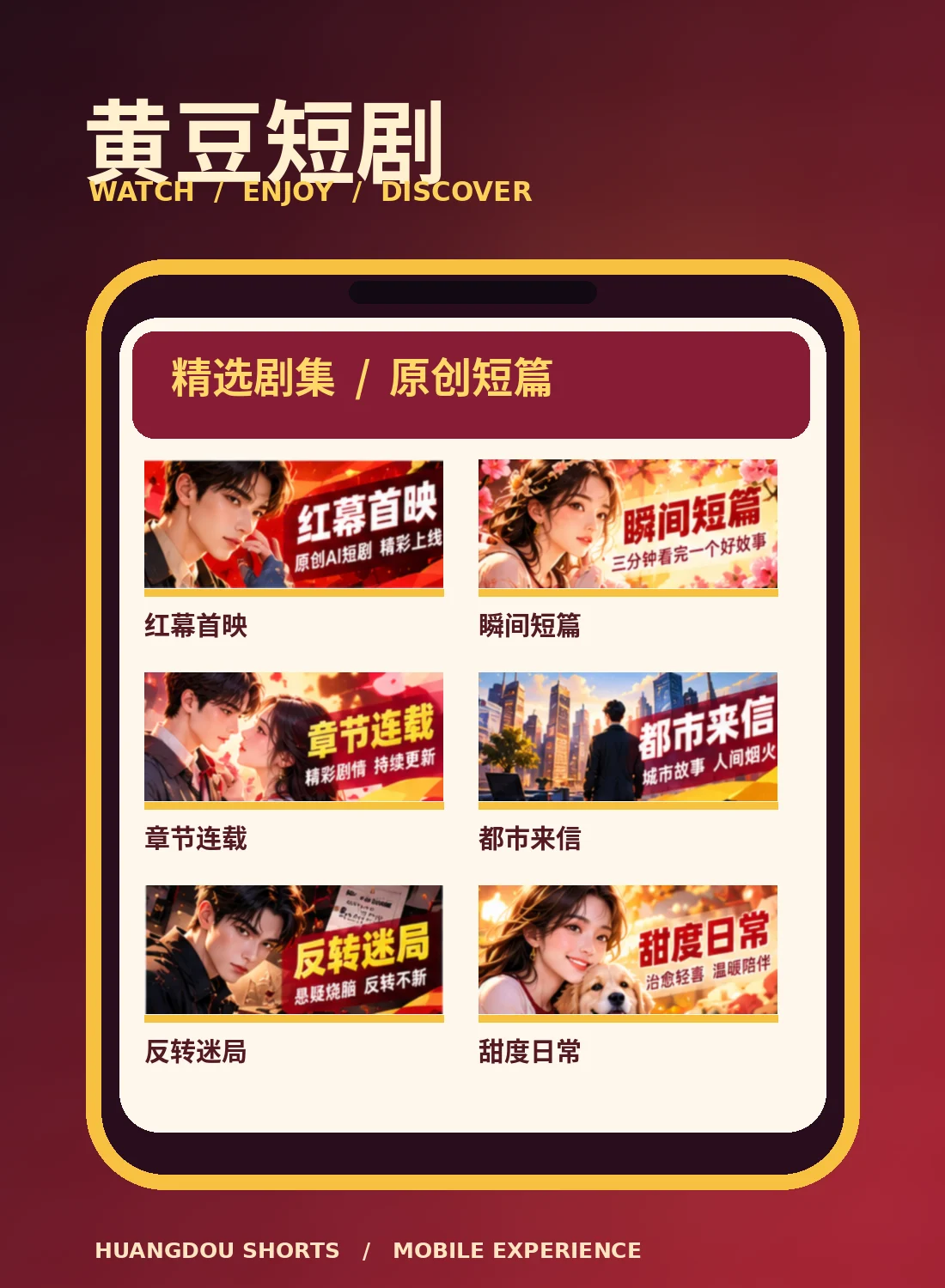 黄豆短剧移动端品牌视觉